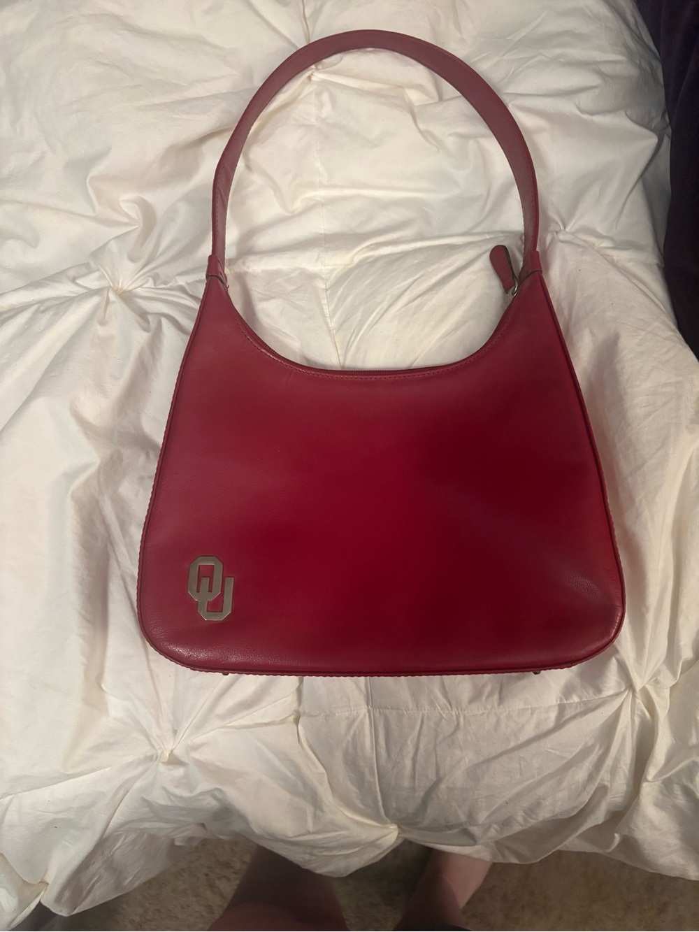 Crimson Shoulder Bag with Team Crest
